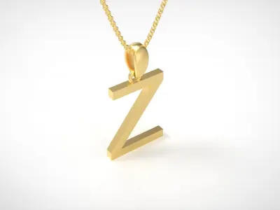 Model 625 Classic Initial Light Z Letter 3D print model