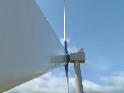 Animated Wind Farm Power Plant Turbine PBR Low-poly 3D model