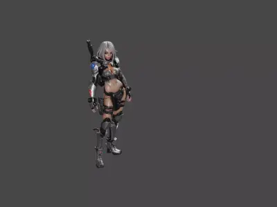 Cyber Warrior Girl 3D model