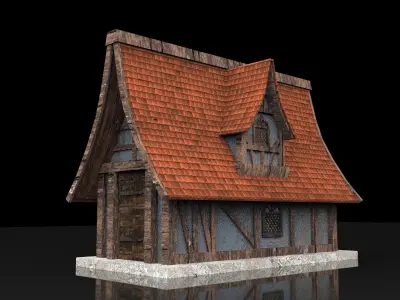 3 Fantasy houses Low-poly 3D model