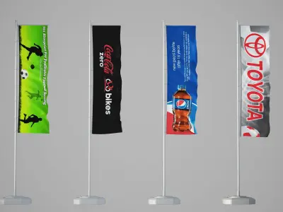 Banner flags 3D model