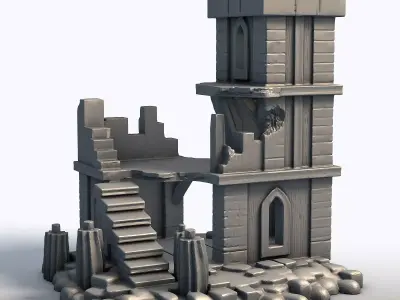Ruined Houses Collection 6 Abandoned Building  3D model