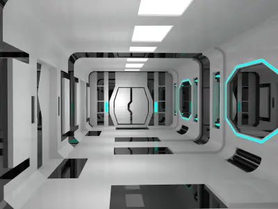 Sci Fi Corridor Interior 3D model purchase