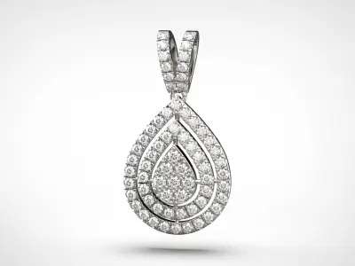 PE04 Classic Solitaire Pendant 1 ct CAD STL 18K 5g 3D print model