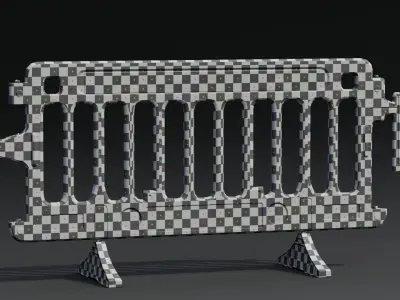 Plastic Barricade PBR Game-Ready Low-poly 3D model