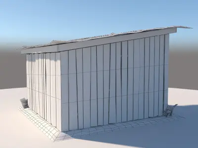 3D wooden Shed 3 model 3D model