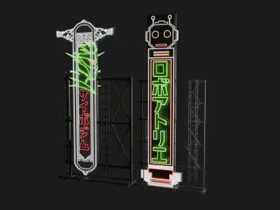 Cyberpunk Sign 3D model