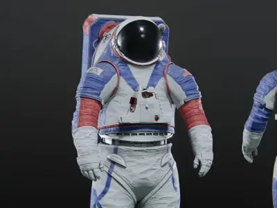 Next Gen XEMU Artemis Spacesuit Color Rigged 3D model
