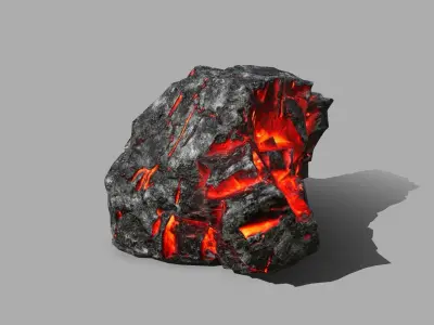 Lava Rock Set Low-poly 3D model