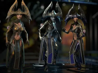 Biochemical Monster Woman 04 Low-poly 3D model