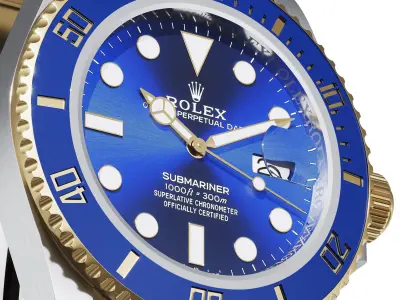 Rolex Submariner Date blue 3D model