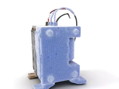 Industrial Transformer with Wiring Model Pack Low-poly 3D model