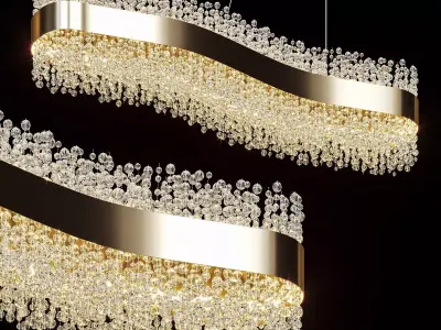 Suspended chandelier LUSINE by Lampatron 90cm 3D model