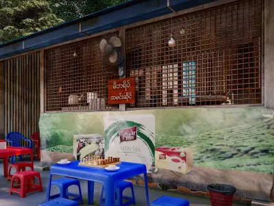 MYANMAR VILLAGE RESTAURANT 3D model