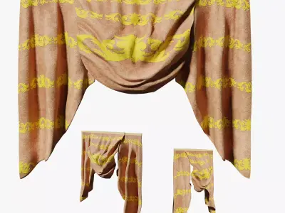 Deco Curtains Baroque Series DoubleFlower LT1 N1 3D model