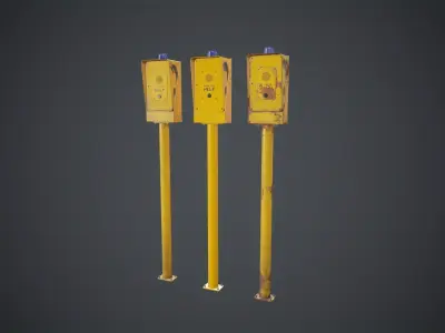 Emergency Call Box 1 PBR Game Ready Low-poly 3D model