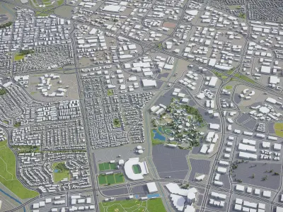 Santa Clara - California  Low-poly 3D model