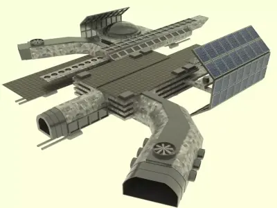 Antonov Spaceship Station  Low-poly 3D model