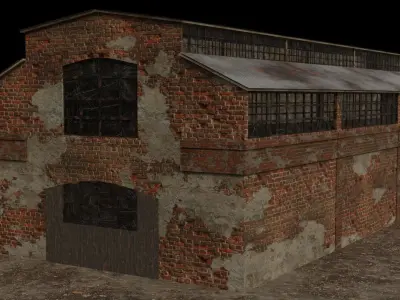 Abandoned Victorian Factory Low-poly 3D model