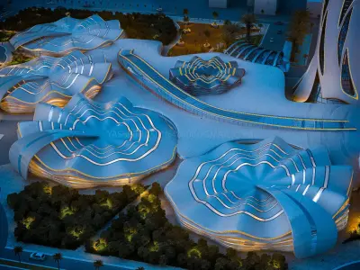 Administrative Futuristic building 3D model
