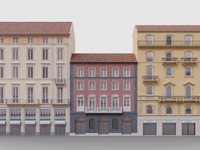 Classic Italian 3 Buildings Pack 3D model