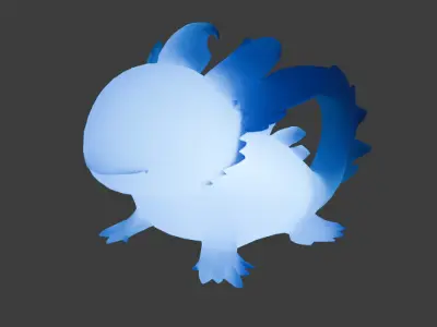 Indirect lighting of Axolotl 3D model