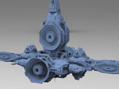 Sci-Fi Droid Prowler Ship Base  3D model