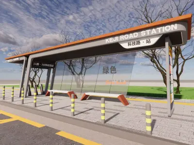 Bus Stop Collections -B9 3D model