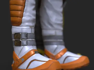 Female Space Suit Low-poly 3D model