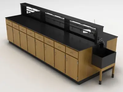 Laboratory Table 01 Low-poly 3D model