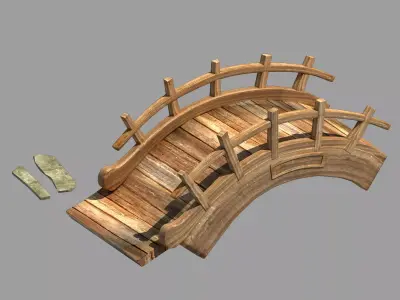 Field - Wooden Bridge 53 3D model