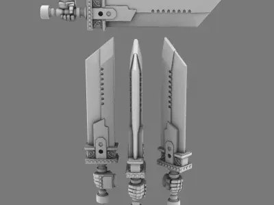 Space Knights Fantasy Cloud Sword LEFT 3D print model