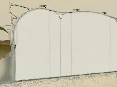 Modular composite warehouse 3D model