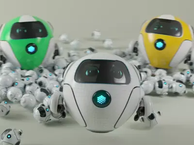 Aerodynamic Robot Model Low-poly 3D model