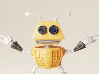 Robot V21 Low-poly 3D model