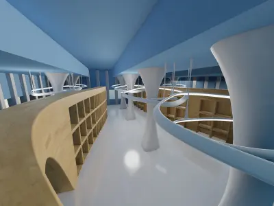 sci fi futuristic exhibition exterior art gallery museum 3d 3D model