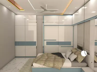 Simple Bedroom Design Low-poly 3D model
