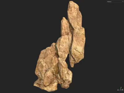 Low poly formation yellow-texture Low-poly 3D model