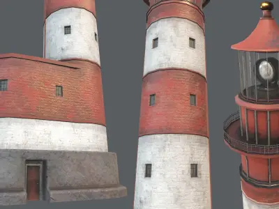Lighthouse PBR Low-poly 3D model