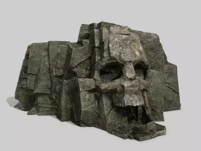 Skull Rock Low-poly 3D model 9