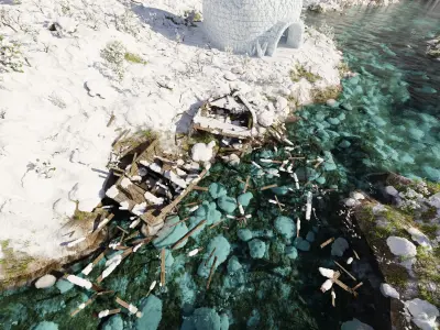 Igloo Snow landscape Scene 3D model