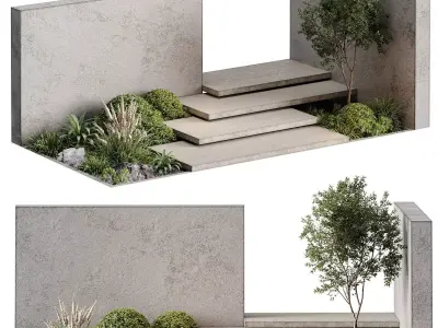 Landscape Furniture stairs - Set 01 3D model