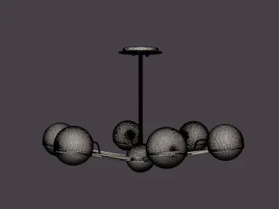 Ace Chandelier - Matt Gold Low-poly 3D model