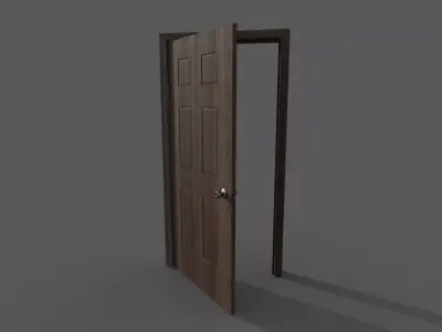 Low Poly Door wooden Low-poly 3D model order