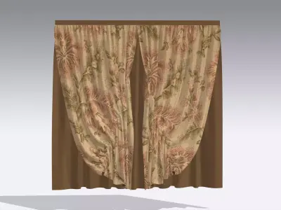 Curtain Low-poly 3D model