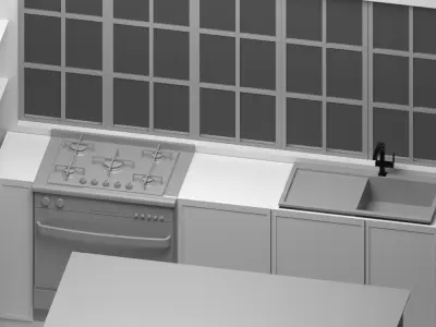 ISOMETRIC Interior PANTRY DESIGN  Low-poly 3D model