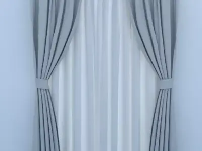 curtain tied with lace Free 3D model