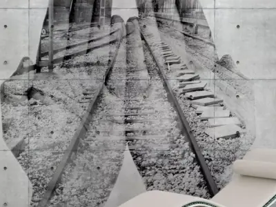 Concrete Tracks Mural Wallpaper Texture  Texture