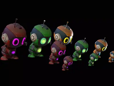 Minirobotic4Pack4 Low-poly 3D model