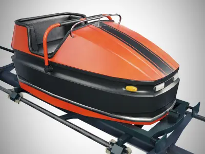 Roller Coaster Cart Low-poly 3D model